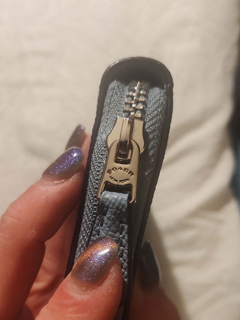 Coach Zip-Around Wallet in Slate Blue - Picture 8 of 8